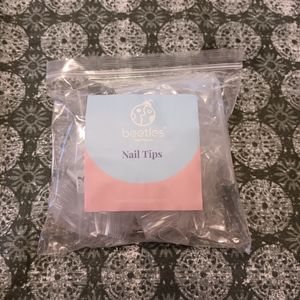 Beetles medium clear coffin soft gel tips